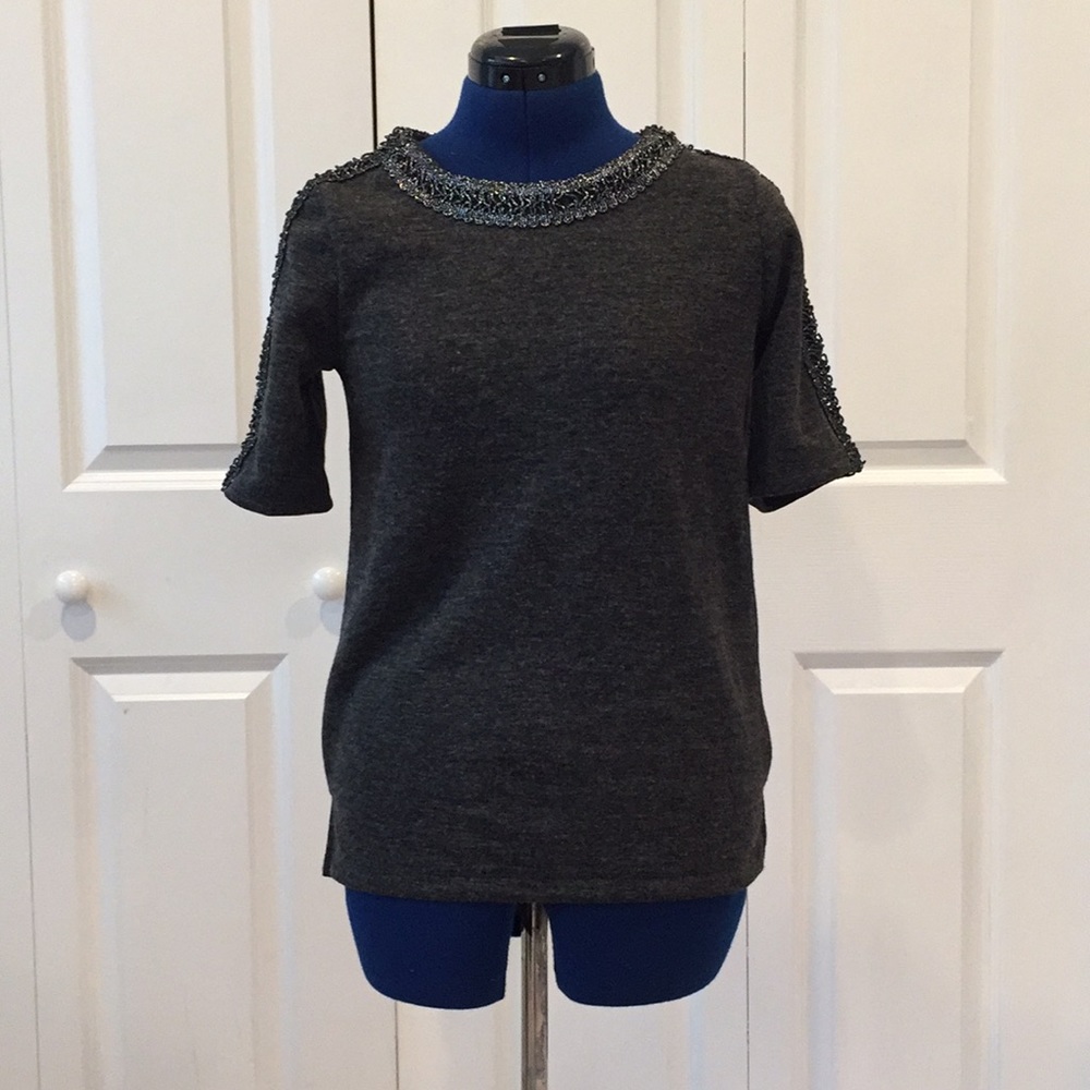NWT Banana Republic Dark Grey and Silver Top